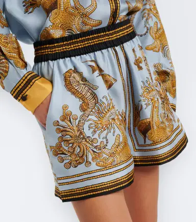 La DoubleJ Pull-Up printed silk twill shorts | Thumbnail 2