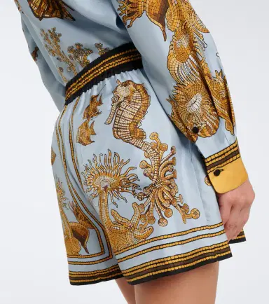 La DoubleJ Pull-Up printed silk twill shorts | Thumbnail 3