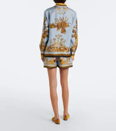 La DoubleJ Pull-Up printed silk twill shorts | Thumbnail 5