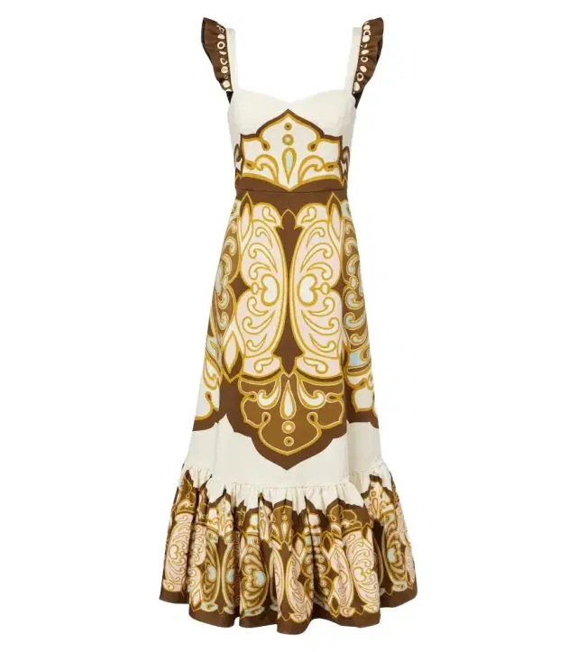 Gingerbread cotton-blend midi dress