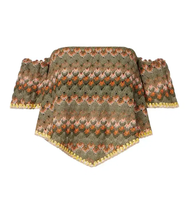 La DoubleJ Sand Dollar embroidered cotton-blend top