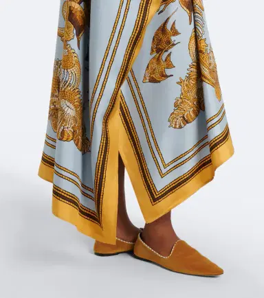 La DoubleJ Square printed silk twill kaftan | Thumbnail 4