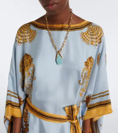 La DoubleJ Square printed silk twill kaftan | Thumbnail 5
