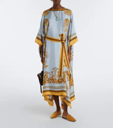 La DoubleJ Square printed silk twill kaftan | Thumbnail 6