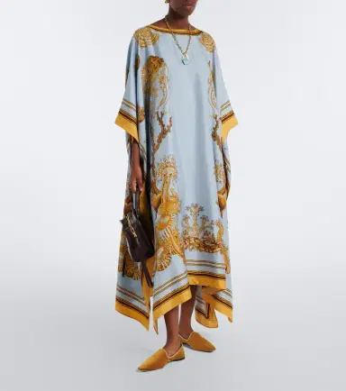 La DoubleJ Square printed silk twill kaftan | Thumbnail 7