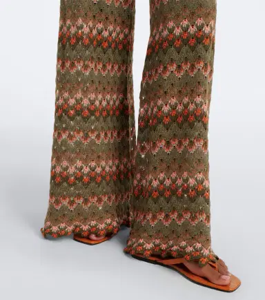 La DoubleJ Embroidered cotton-blend palazzo pants | Thumbnail 4