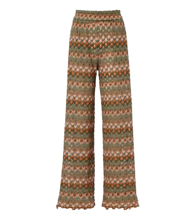 La DoubleJ Embroidered cotton-blend palazzo pants