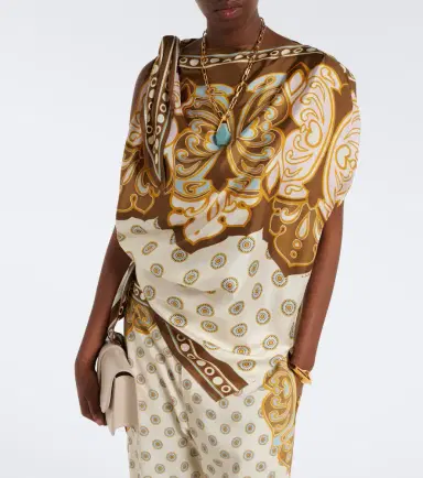 La DoubleJ Full-On printed silk twill top | Thumbnail 2