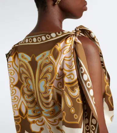 La DoubleJ Full-On printed silk twill top | Thumbnail 4