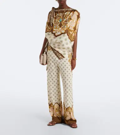 La DoubleJ Full-On printed silk twill top | Thumbnail 6