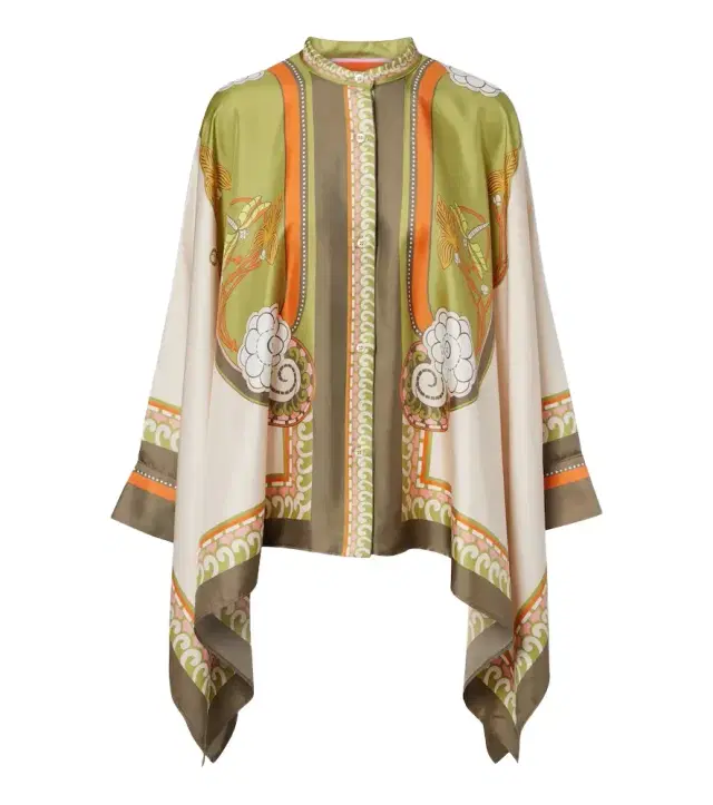 Foulard printed silk twill shirt