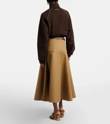 Balenciaga Cotton twill midi skirt | Thumbnail 4