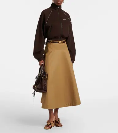 Balenciaga Cotton twill midi skirt | Thumbnail 5