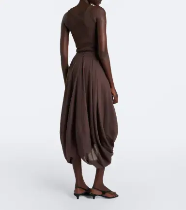 TOTEME Cotton-blend jersey midi skirt | Thumbnail 6