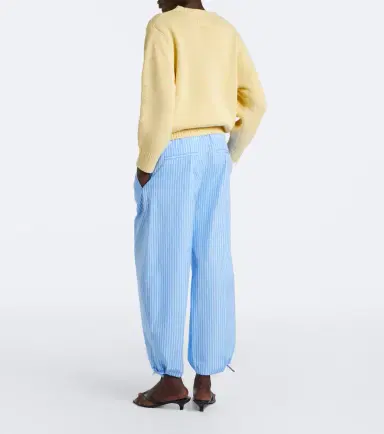 TOTEME Striped cotton poplin wide-leg pants | Thumbnail 3 TOTEME Striped cotton poplin wide-leg pants | Thumbnail 3