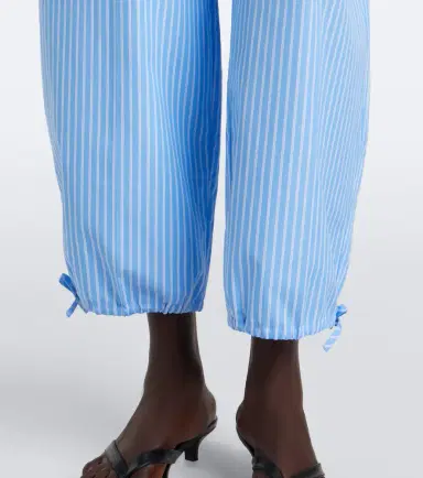 TOTEME Striped cotton poplin wide-leg pants | Thumbnail 4 TOTEME Striped cotton poplin wide-leg pants | Thumbnail 4