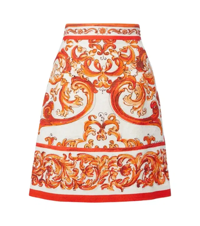 Dolce & Gabbana Majolica cotton and linen-blend miniskirt