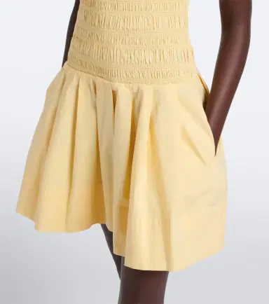 Ganni Shirred cotton-blend minidress | Thumbnail 5 Ganni Shirred cotton-blend minidress | Thumbnail 5