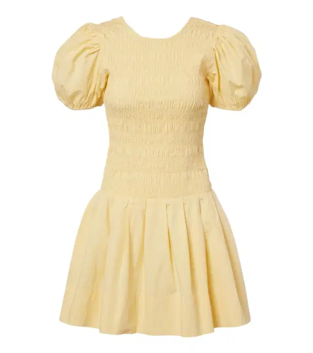Shirred cotton-blend minidress
