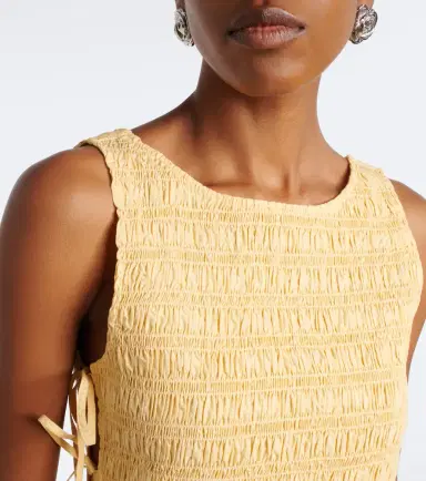 Ganni Shirred cotton top | Thumbnail 2