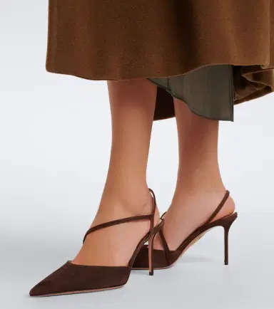 Aquazzura Dynasty suede slingback pumps | Thumbnail 6