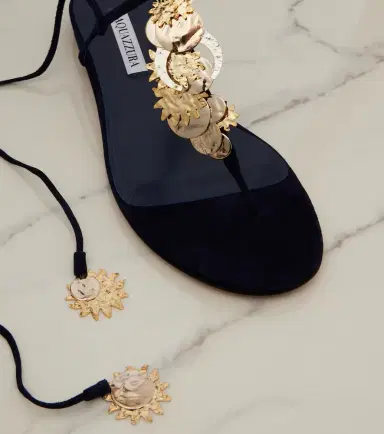 Aquazzura Night Stars embellished suede thong sandals | Thumbnail 3 Aquazzura Night Stars embellished suede thong sandals | Thumbnail 3
