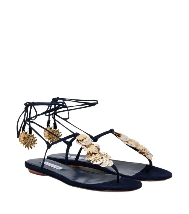 Night Stars embellished suede thong sandals