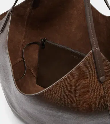 Brunello Cucinelli Monili Medium reversible leather tote bag | Thumbnail 4