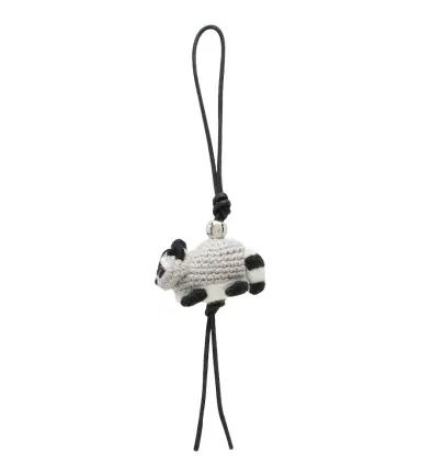 Loewe Racoon leather-trimmed bag charm | Thumbnail 1 Loewe Racoon leather-trimmed bag charm | Thumbnail 1