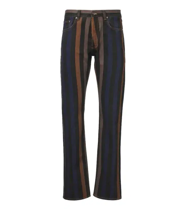 Striped straight jeans