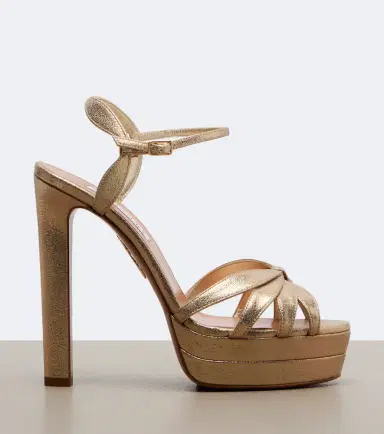 Aquazzura Soulmate metallic leather platform sandals | Thumbnail 2