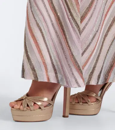 Aquazzura Soulmate metallic leather platform sandals | Thumbnail 6