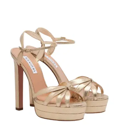 Aquazzura Soulmate metallic leather platform sandals | Thumbnail 1