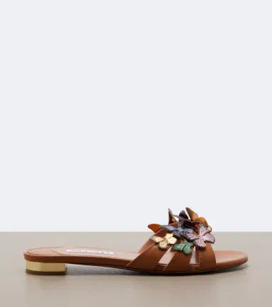 Aquazzura Papillon appliqué leather slides | Thumbnail 2
