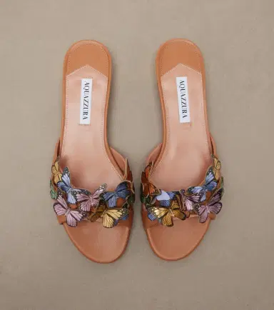Aquazzura Papillon appliqué leather slides | Thumbnail 3