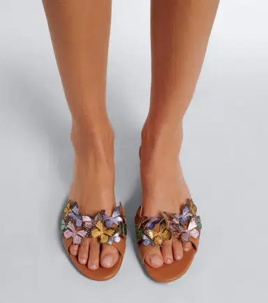 Aquazzura Papillon appliqué leather slides | Thumbnail 5