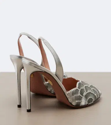 Aquazzura Ce Soir metallic leather slingback sandals | Thumbnail 2 Aquazzura Ce Soir metallic leather slingback sandals | Thumbnail 2