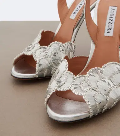 Aquazzura Ce Soir metallic leather slingback sandals | Thumbnail 3 Aquazzura Ce Soir metallic leather slingback sandals | Thumbnail 3
