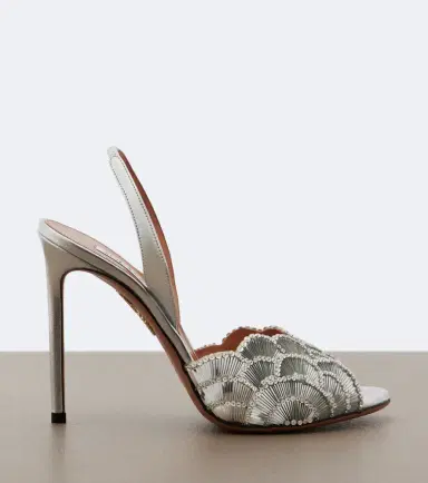 Aquazzura Ce Soir metallic leather slingback sandals | Thumbnail 4 Aquazzura Ce Soir metallic leather slingback sandals | Thumbnail 4