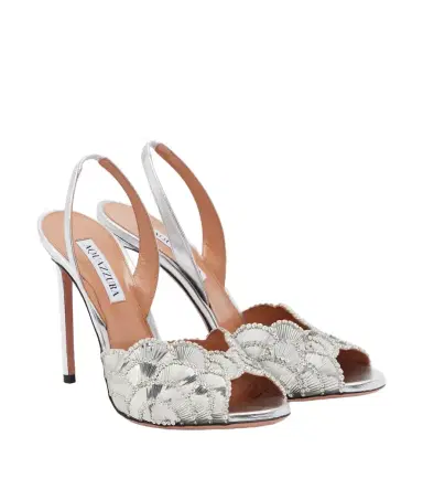 Aquazzura Ce Soir metallic leather slingback sandals | Thumbnail 1 Aquazzura Ce Soir metallic leather slingback sandals | Thumbnail 1