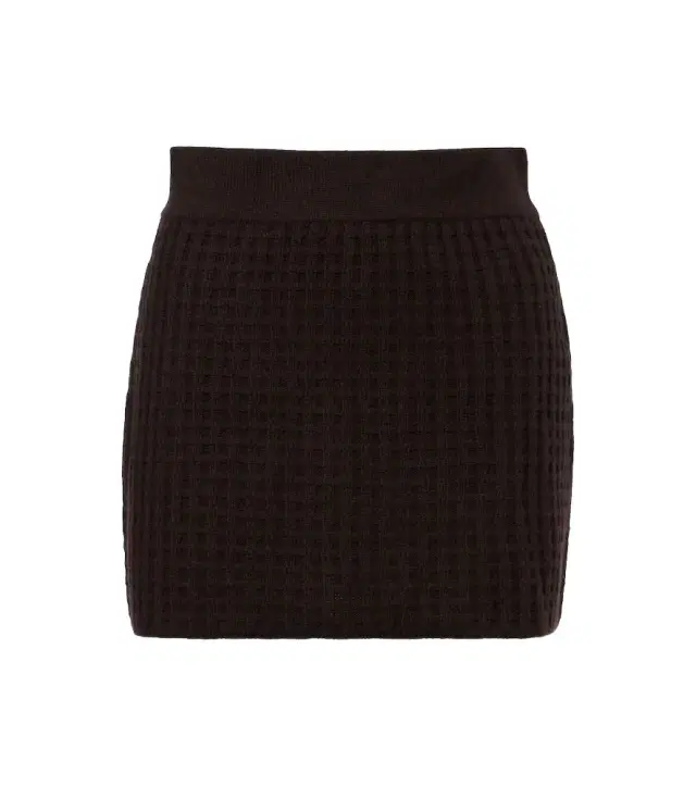 Jardin des Orangers Wool and cashmere jacquard miniskirt