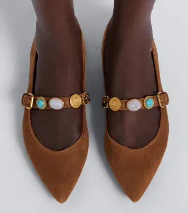 Veronica Beard Embellished suede Mary Jane flats | Thumbnail 6