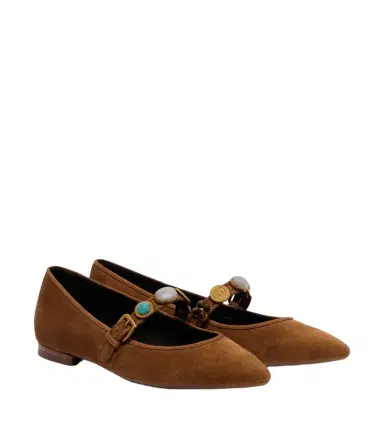 Veronica Beard Embellished suede Mary Jane flats | Thumbnail 1