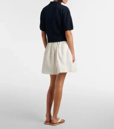 Miu Miu Cotton and linen-blend poplin miniskirt | Thumbnail 2 Miu Miu Cotton and linen-blend poplin miniskirt | Thumbnail 2