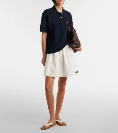 Miu Miu Cotton and linen-blend poplin miniskirt | Thumbnail 3 Miu Miu Cotton and linen-blend poplin miniskirt | Thumbnail 3