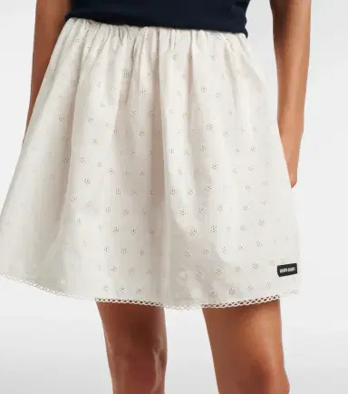 Miu Miu Cotton and linen-blend poplin miniskirt | Thumbnail 4 Miu Miu Cotton and linen-blend poplin miniskirt | Thumbnail 4