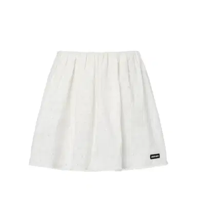 Miu Miu Cotton and linen-blend poplin miniskirt | Thumbnail 1 Miu Miu Cotton and linen-blend poplin miniskirt | Thumbnail 1