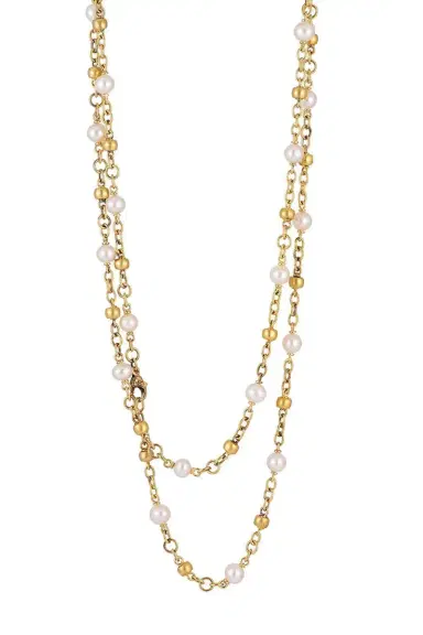 Sylva & Cie Pearl Bead Chain Necklace | Thumbnail 1
