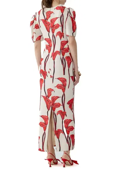 Carolina Herrera Short Sleeve Ankle Length Dress | Thumbnail 4