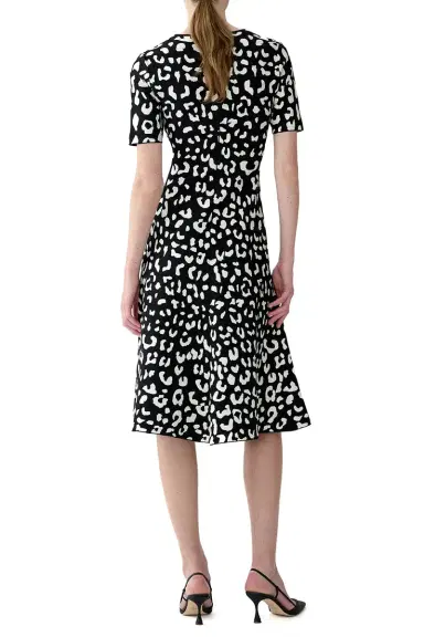 Carolina Herrera Short Sleeve Fit and Flare Dress | Thumbnail 3